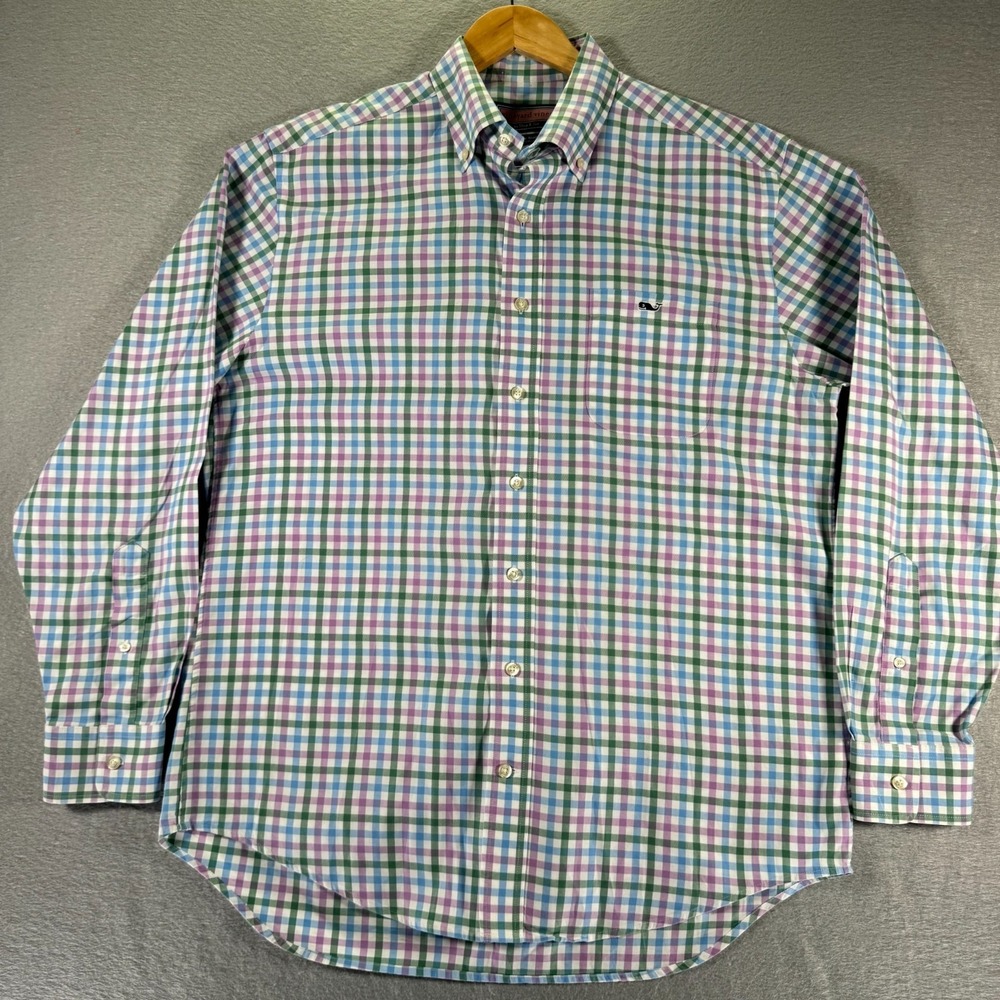 Vineyard Vines Tucker Button Down Shirt Mens Medium Multicolor Gingham Check